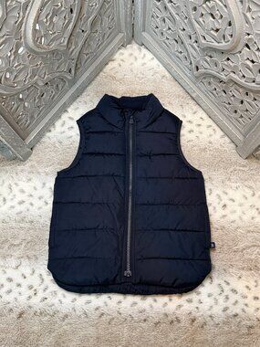 Baby GAP navy zip up puffer vest boys 4T sporty preppy outdoor winter preschool